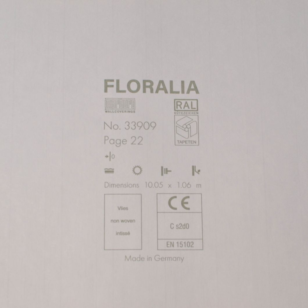 Шпалери вінілові на флізеліновій основі Marburg Floralia сірий 1,06 х 10,05м (33909)