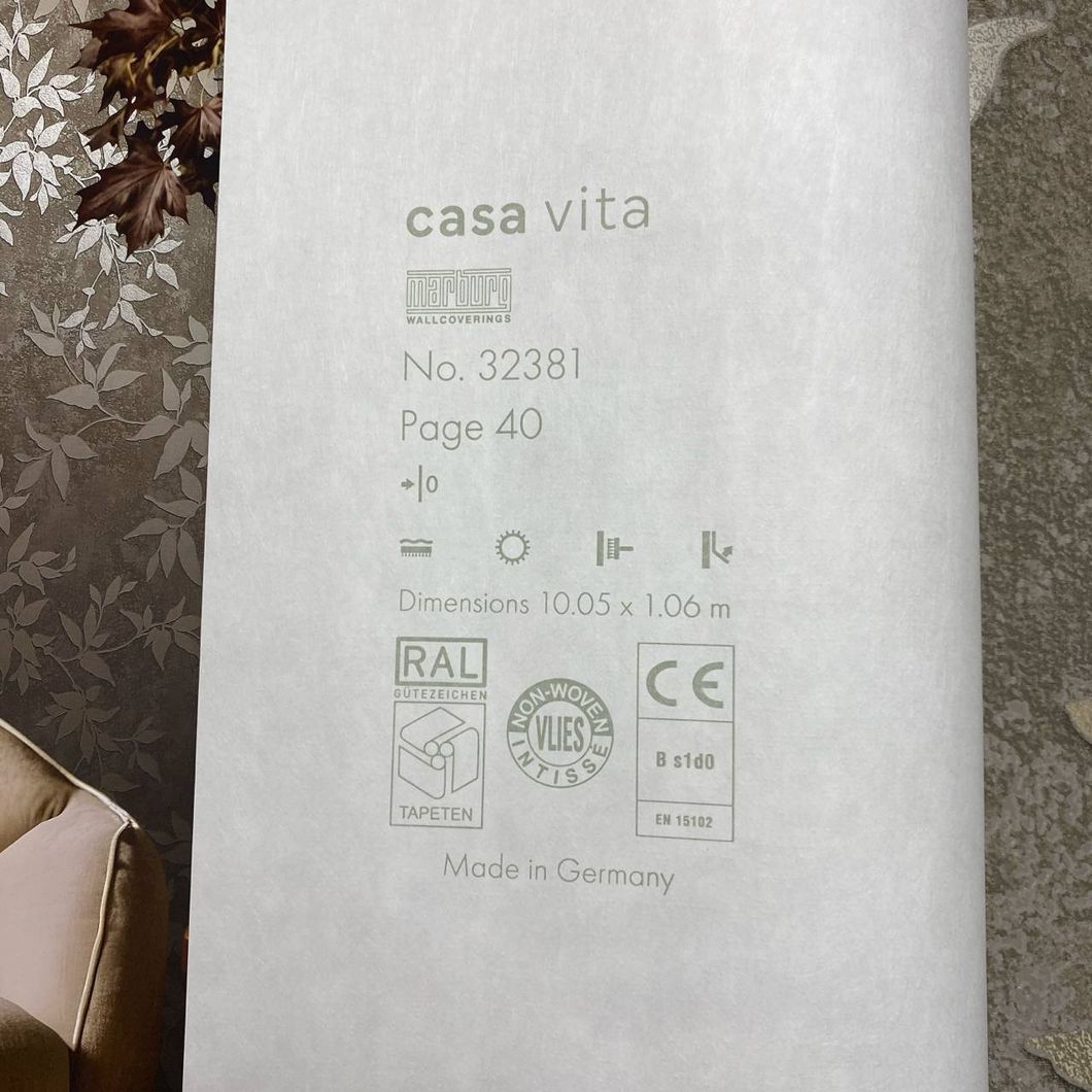 Шпалери вінілові на флізеліновій основі оливковий Marburg Casa Vita 1,06 х 10,05м (32381)