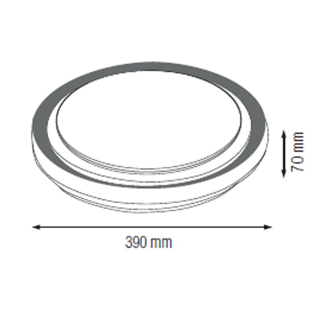 Світильник стельовий сірий OCTAV-36 LED 36W 6400K 3600lm 185-265v d-390mm (027-019-0036)
