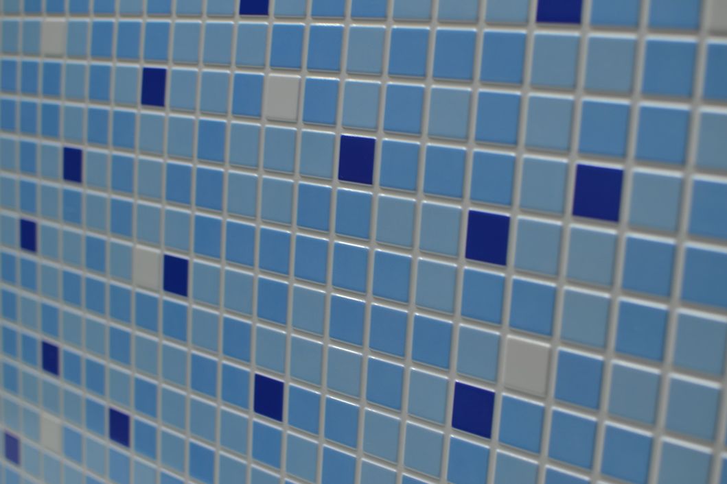 Панель стеновая декоративная пластиковая мозаика ПВХ "Микс синий" 956 мм х 480 мм (70С), Голубой, Голубой
