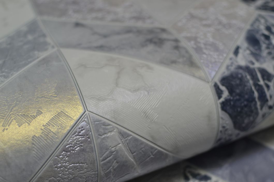 Шпалери вінілові на паперовій основі супер мийка Слов'янські шпалери B49,4 Шеврон сірий 0,53 х 10,05м (5619 - 06)