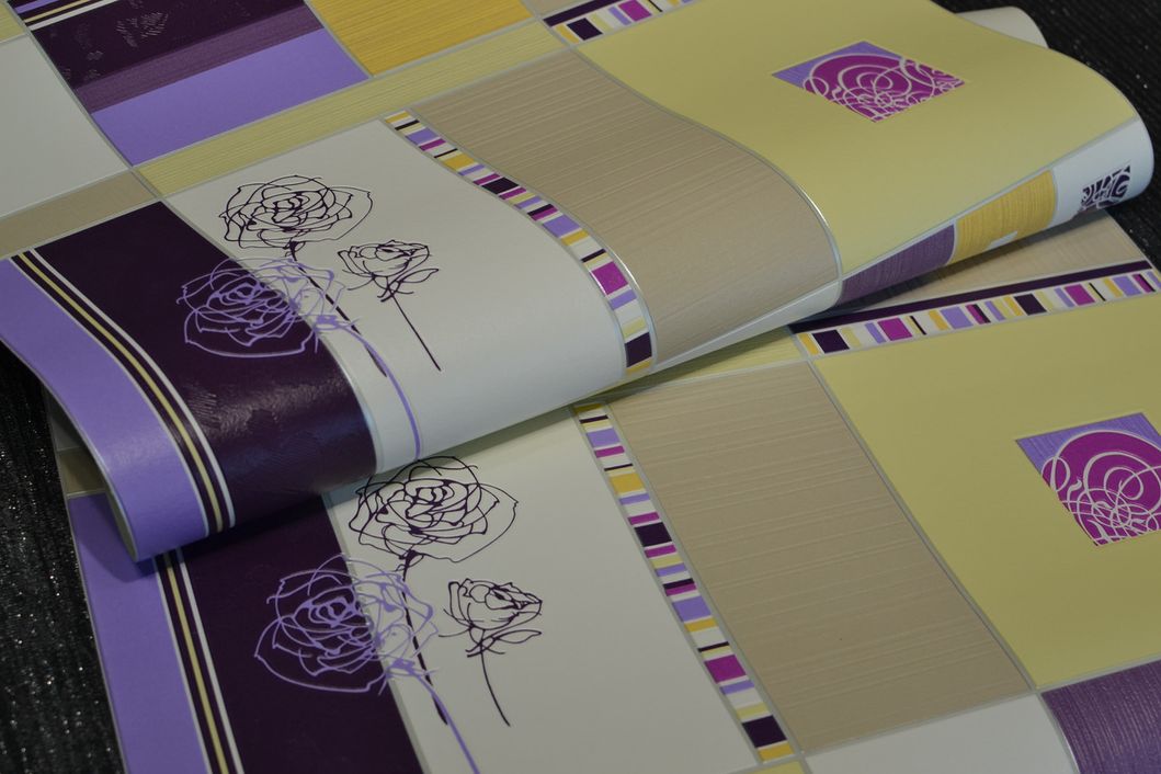 Обои виниловые на бумажной основе супер мойка Славянские обои Expromt В49,4 Силуэт фиолетовый 0,53 х 10,05м (5624-05)
