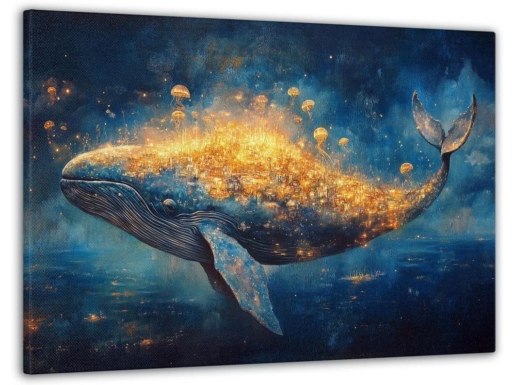 Картина на холсте МАKO " Полет кита " 60x100 см MK10555