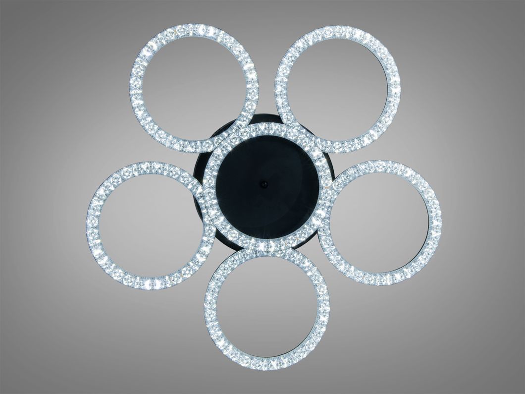 Потолочная LED люстра кольца Diasha MX4770-5+1BK черный шесть колец ак