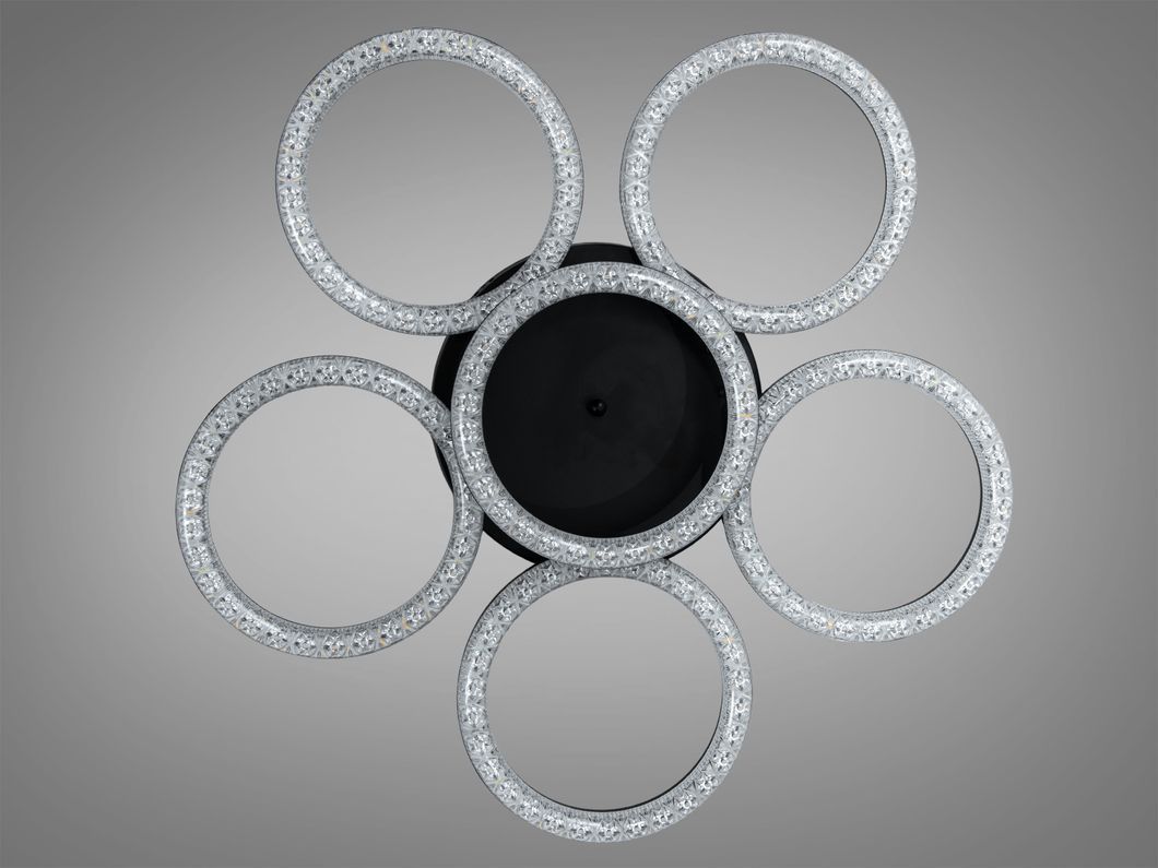 Потолочная LED люстра кольца Diasha MX4770-5+1BK черный шесть колец ак