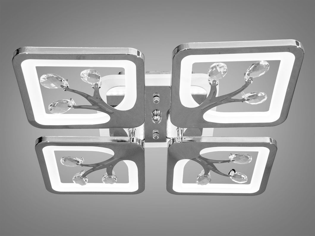 Потолочная люстра с диммером и LED подсветкой, цвет хром, 85W