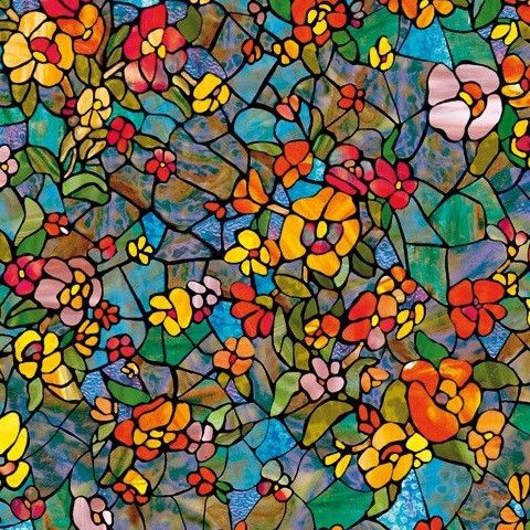 Самоклейка витражная D-C-Fix Venetian Garden разноцветный матовый 0,45 х 1м (200-3006), Разноцветный, Разноцветный