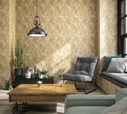 Шпалери вінілові на флізеліновій основі Marburg Loft Superior бежевий 1,06 х 10,05м (34113)