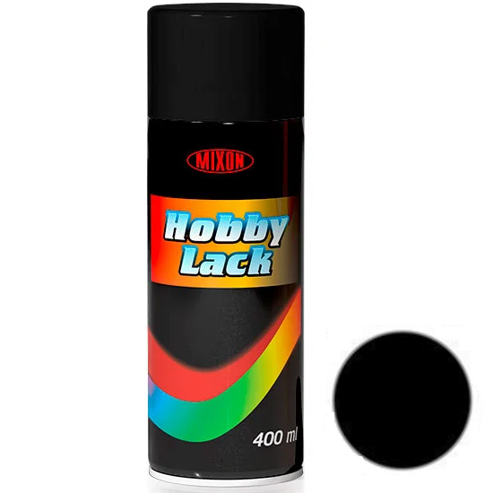 Фарба аерозоль HOBBY LACK 400 мл чорний глянцева колір №55 (205357), Черный, Чорний