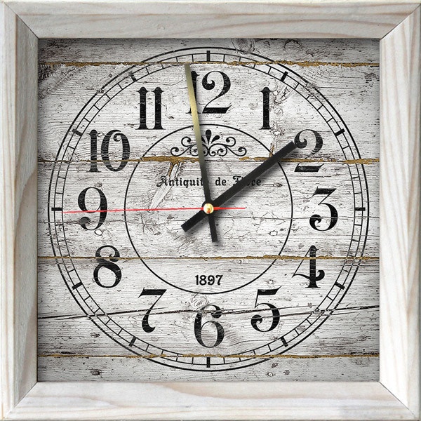Часы-картина без стекла деревянная рамка 28 см х 28 см (3924 - F36)
