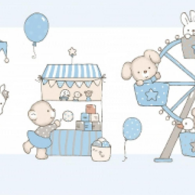 Обои бумажные голубые ICH Lullaby 0,53 х 10,05м (240-1)