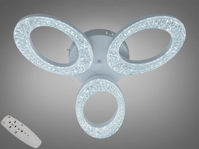 Стельова LED люстра біла 33W 3 модулі пульт 6 м&sup2;