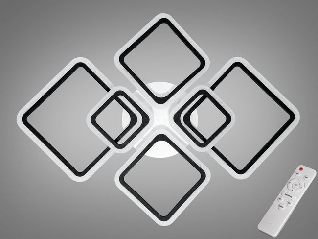 LED люстра смарт світильник з ІЧ пультом та диммером, 110W, чорний