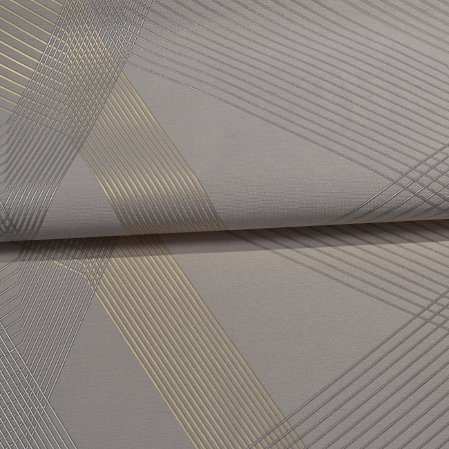 Обои виниловые на флизелиновой основе Vinil Wallpaper Factory ТФШ Грани Декор бежевый 1,06 х 10,05м (2-1431),