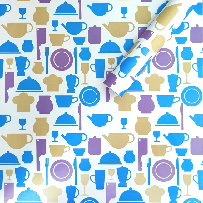 Самоклеюча декоративна плівка яскрава для кухні 0.45Х10M (MM-3162-4), Блакитний, Блакитний