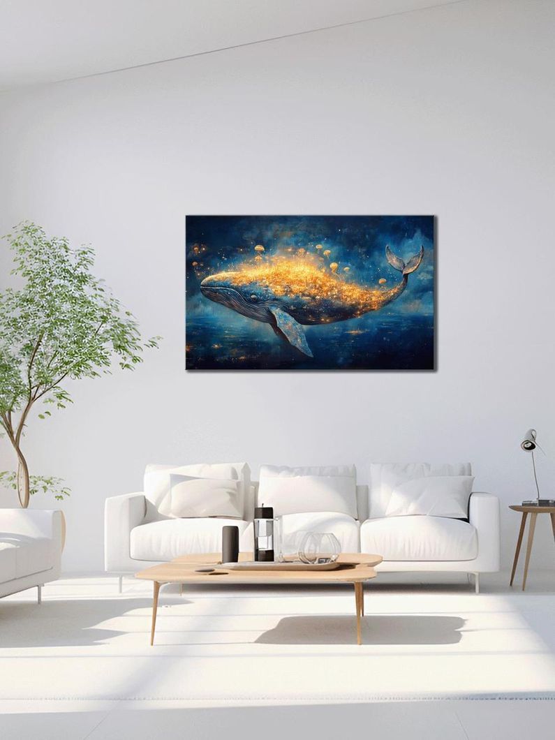 Картина на холсте МАKO " Полет кита " 60x100 см MK10555
