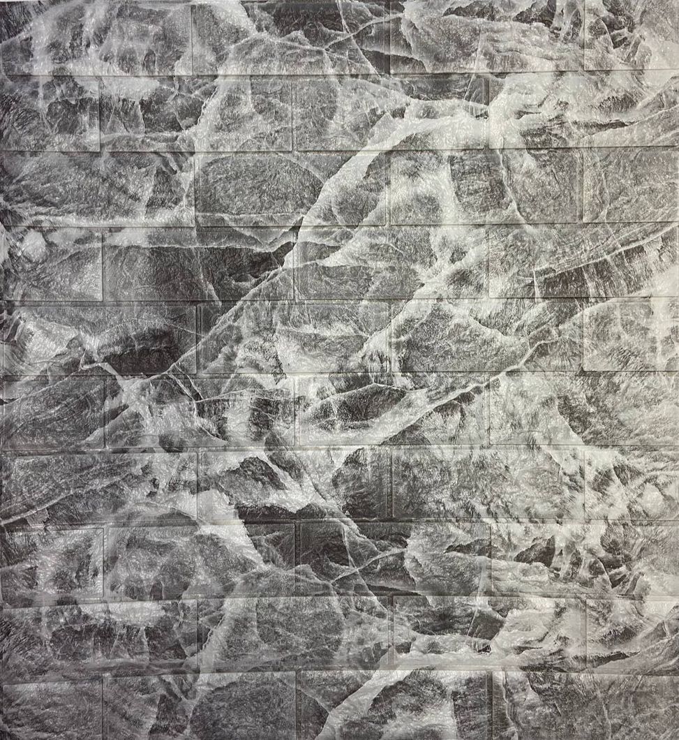 Панель стінова самоклеюча декоративна 77 х 69см (Wsfc-01), Серый, Сірий