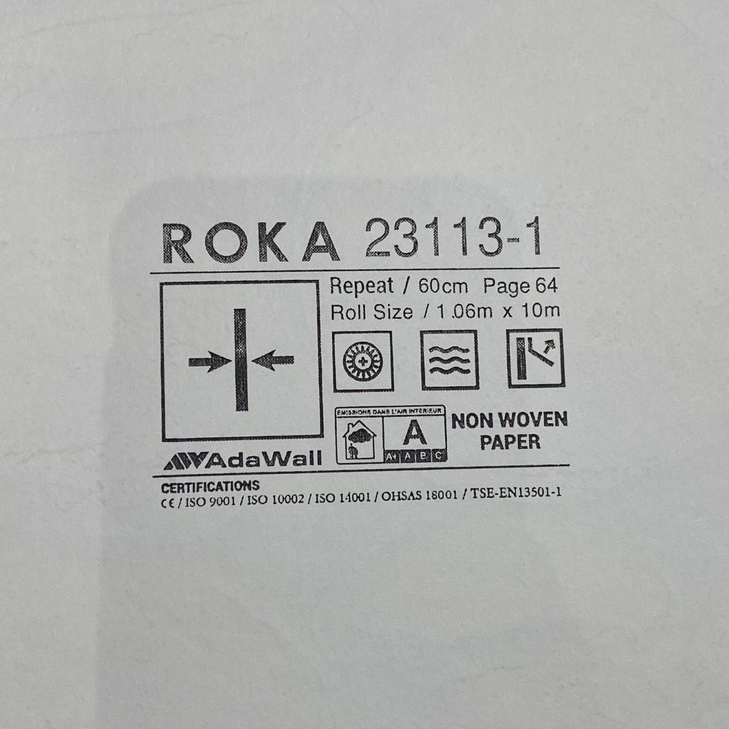 Обои виниловые на флизелиновой основе серо-бежевый Roka AdaWall 1,06 х 10м (23113-1)