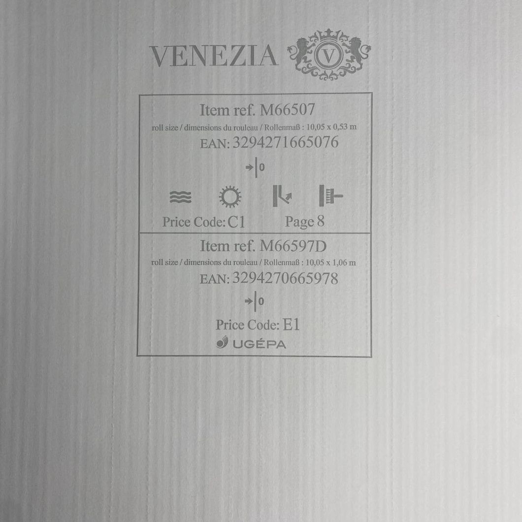 Обои виниловые на флизелиновой основе Темно бежевые UGEPA Venezia 1,06 х 10,05м (M66597D)