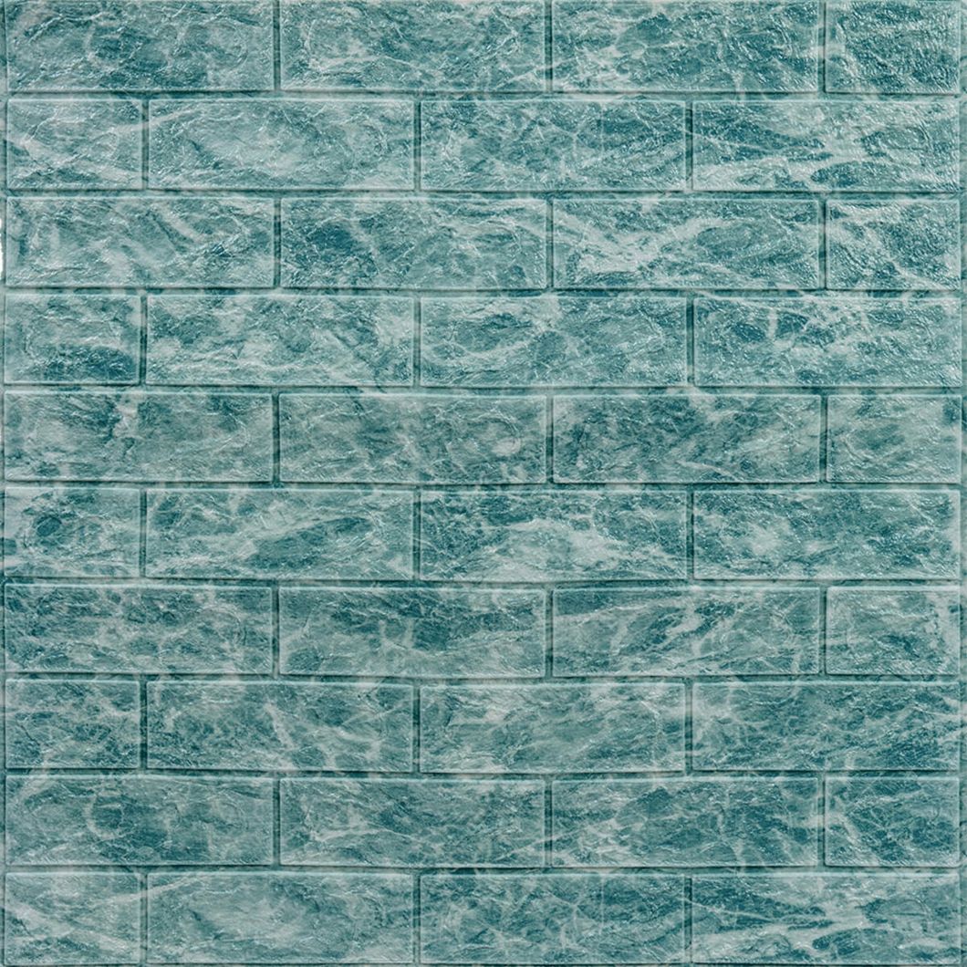 Панель стеновая самоклеящаяся декоративная 3D под кирпич DEEP SEA (067), Синий, Синий