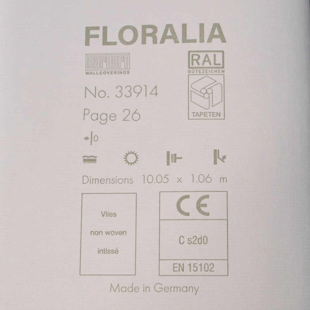 Обои виниловые на флизелиновой основе Marburg Floralia серый 1,06 х 10,05м (33914)