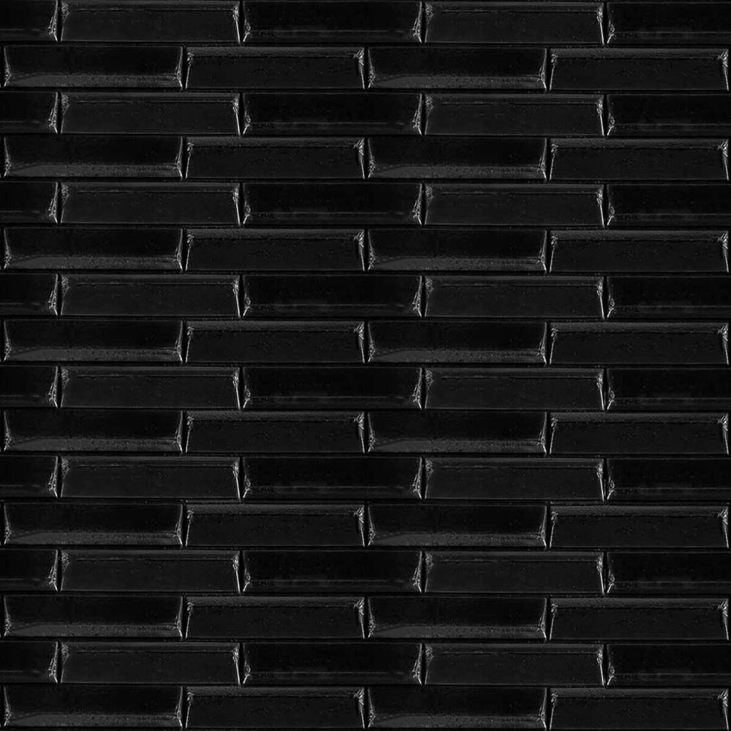 Панель стеновая самоклеящаяся декоративная 3D черный кирпич 700х770х7мм (038), Черный, Черный