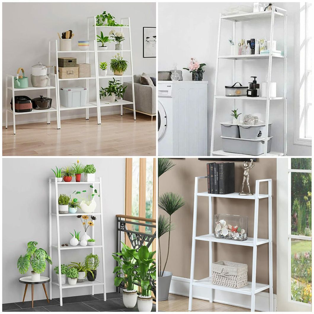 Стеллаж-этажерка двухъярусный из металла белый 60*26*60см SW-00002102