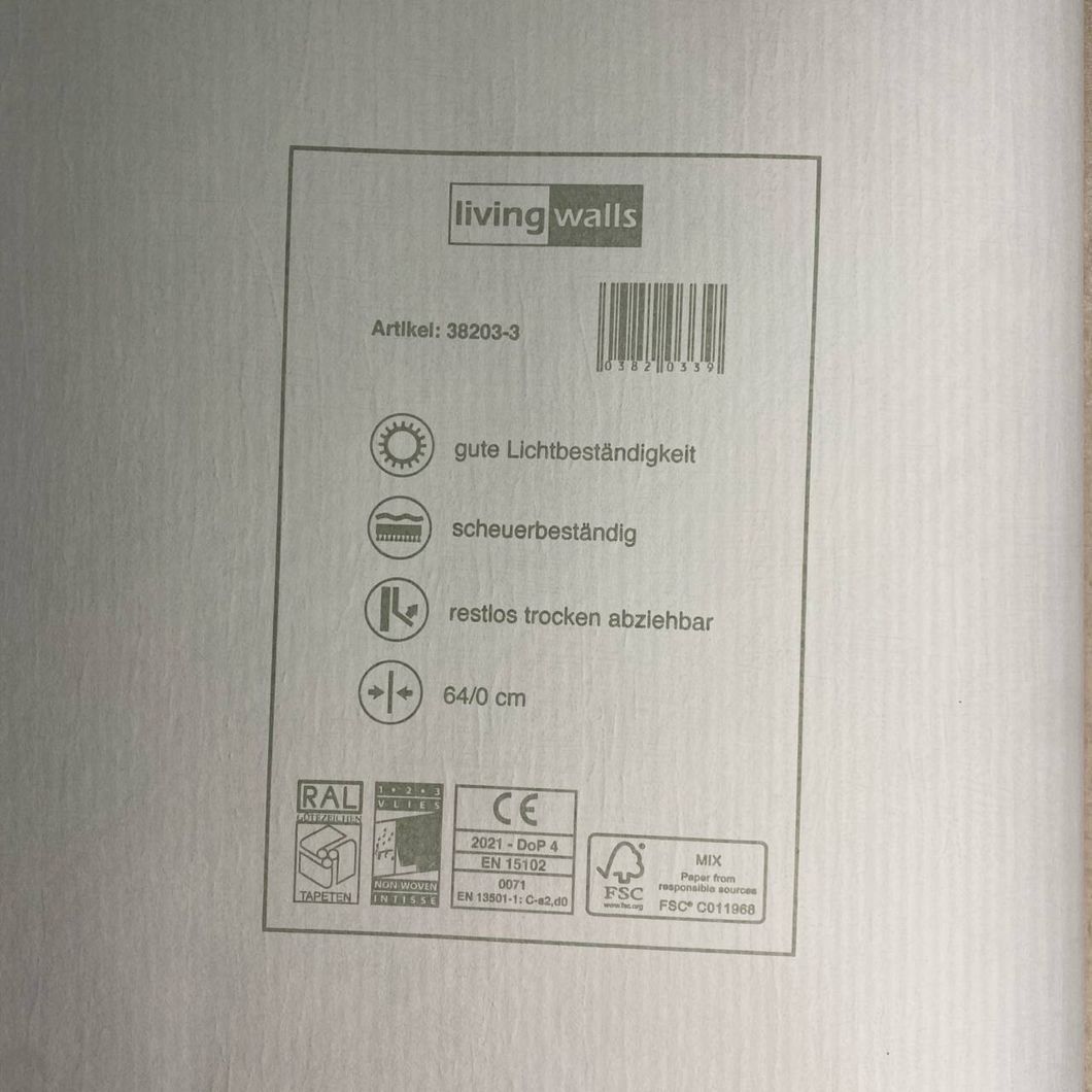 Шпалери вінілові на флізеліновій основі пісочні AS Creation Titanium 3 0,53 х 10,05м (38203-3)