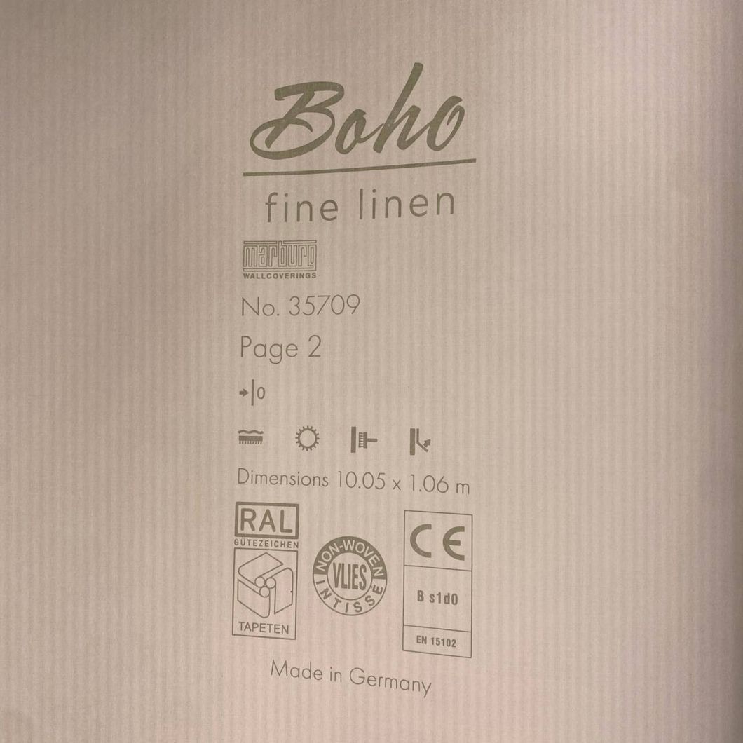 Шпалери вінілові на флізеліновій основі Marburg Boho бежеві 1,06 х 10,05м (35709)