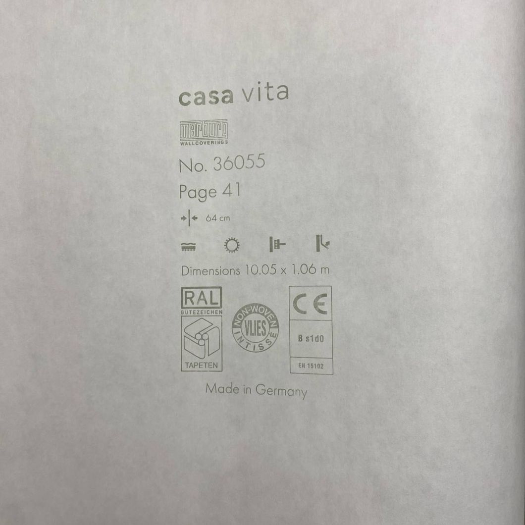 Шпалери вінілові на флізеліновій основі коричневі Marburg Casa Vita 1,06 х 10,05м (36055)