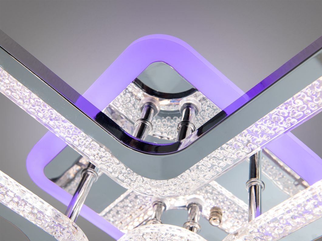 Стельова люстра LED чорна 85W 5 модулів 2+2 диммер