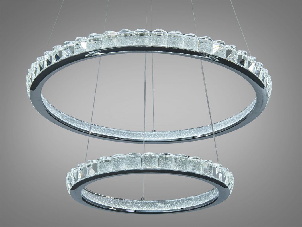 Подвесная LED люстра хром 185Вт 3 кольца с пультом