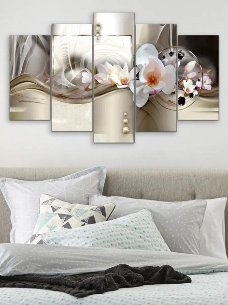 Модульная картина на стену в гостиную/спальню для интерьера "Естественная абстракция" 5 частей 80 x 140 см (MK50078)