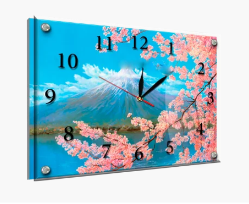 Часы-картина под стеклом Сакура 30 см х 40 см (3825 - К - 119)