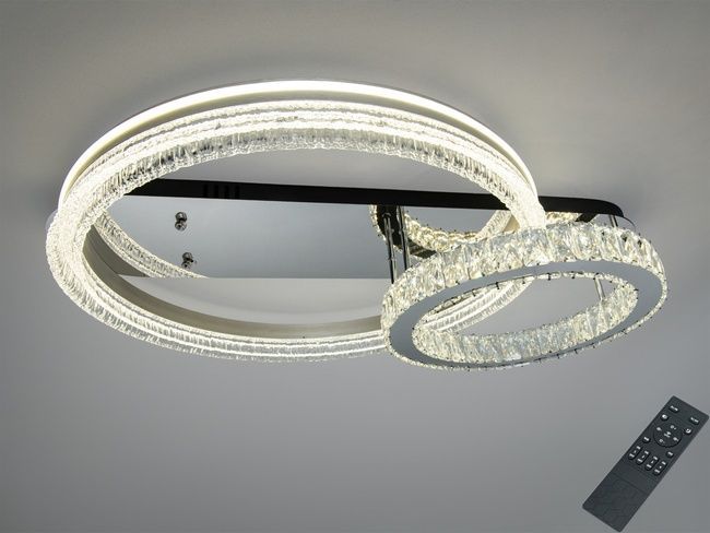 Люстра стельова LED Diasha золото 2 кільця 180W