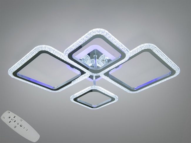 Стельова люстра LED чорна 85W 5 модулів 2+2 диммер