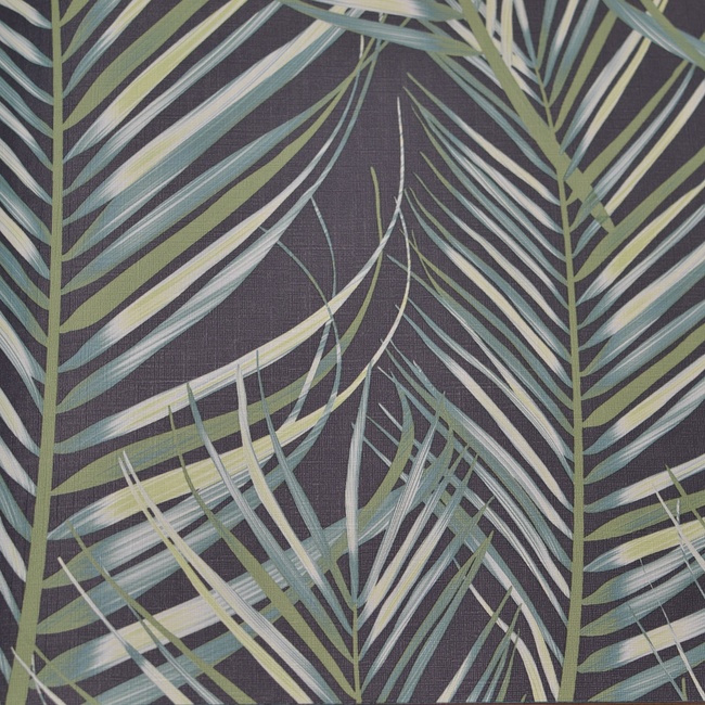 Шпалери вінілові на флізелиновій основі Superfresco Easy Palm Leaves Green чорний 0,53х10,05 (100558)