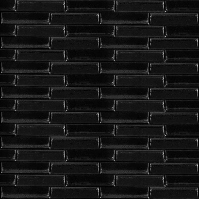 Панель стінова самоклеюча декоративна 3D чорний кірпіч 700х770х7мм (038), Черный, Чорний