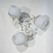 Люстра 3 лампы, белая в гостиную, спальню стекло в классическом стиле ХРОМ (С0686/3), Хром, Белый