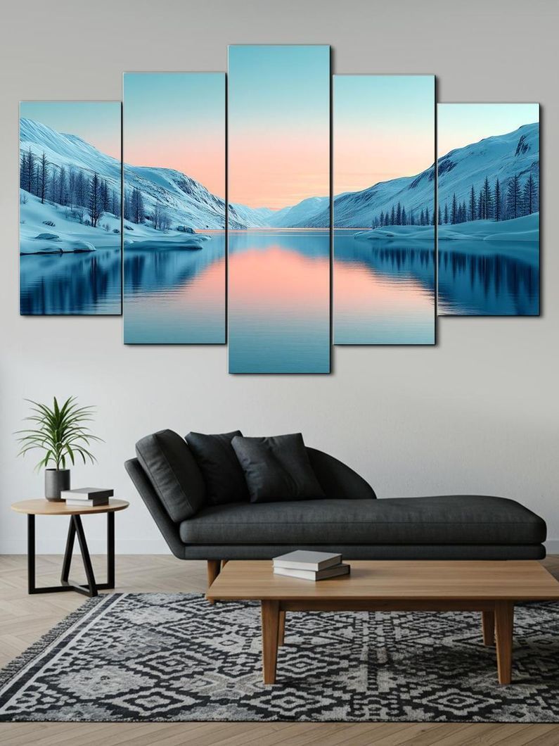 Модульная картина MAKO " Зимнее озеро" 80x125 см MK50537
