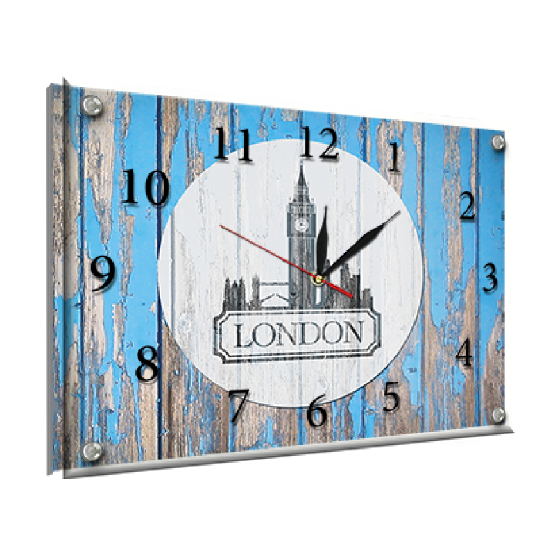 Годинник-картина під склом Лондон 30 см х 40 см (8437 - L - 3)