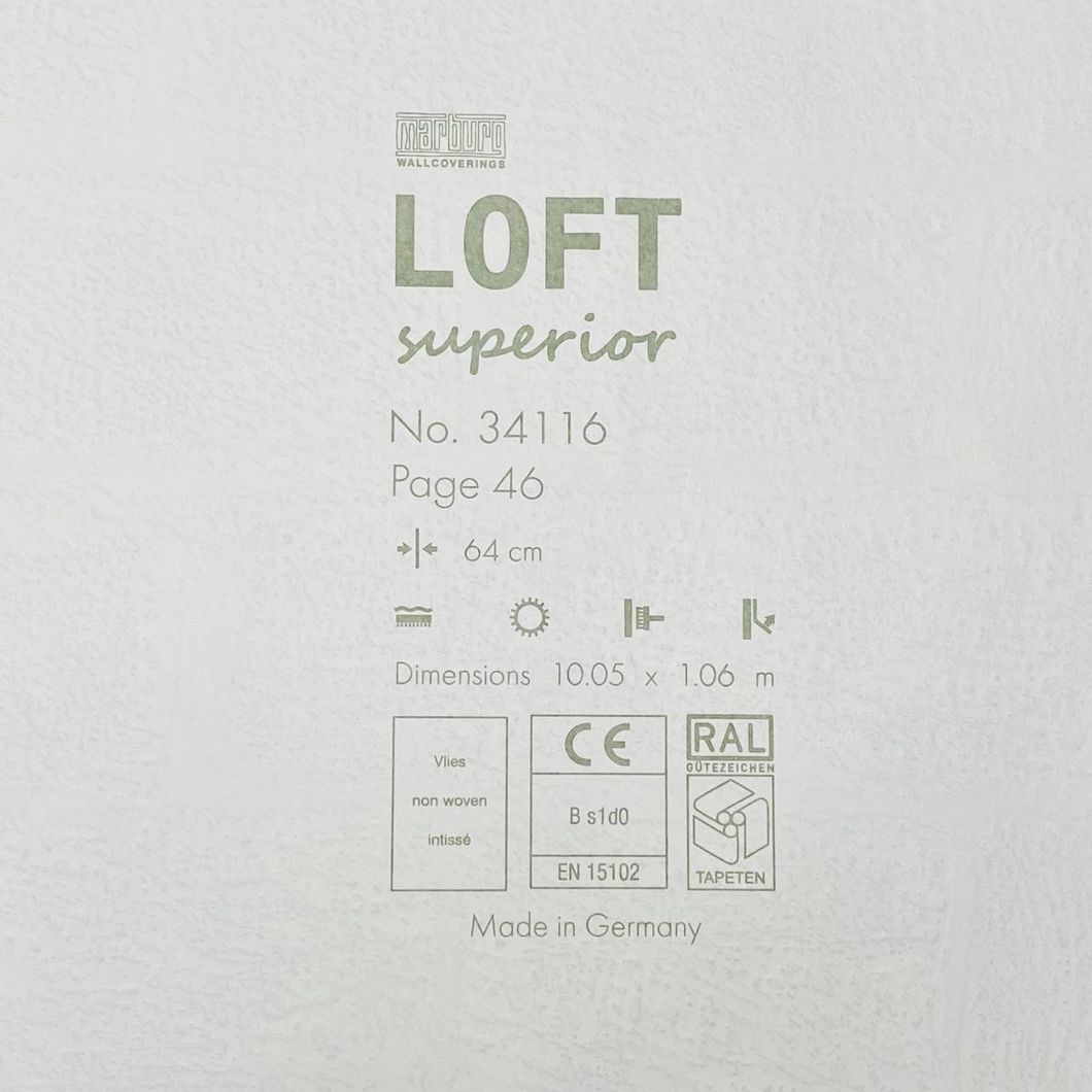 Обои виниловые на флизелиновой основе Marburg Loft Superior серый 1,06 х 10,05м (34116)