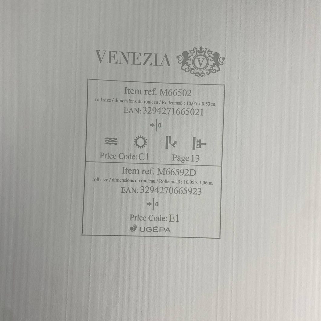 Шпалери вінілові на флізеліновій основі Золотисті UGEPA Venezia 1,06 х 10,05м (M66592D)