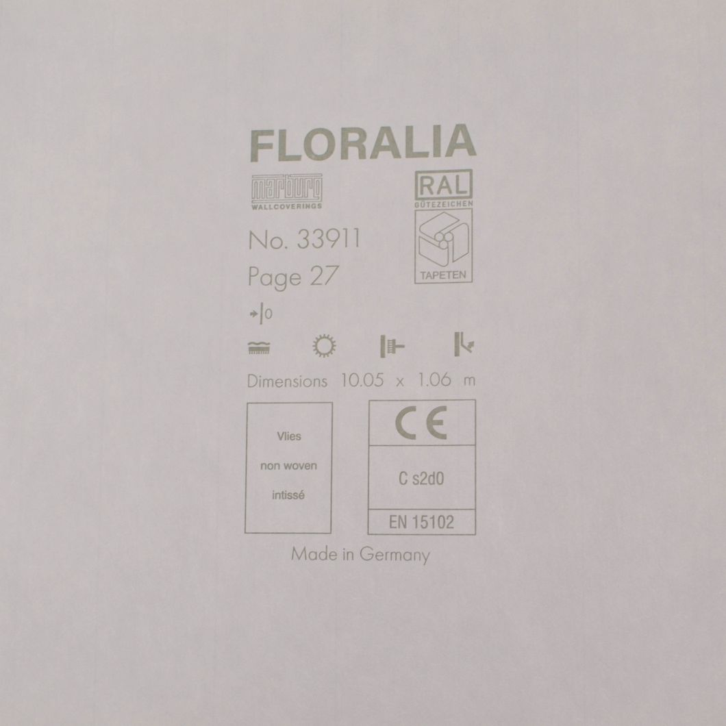 Обои виниловые на флизелиновой основе Marburg Floralia темно-серый 1,06 х 10,05м (33911)