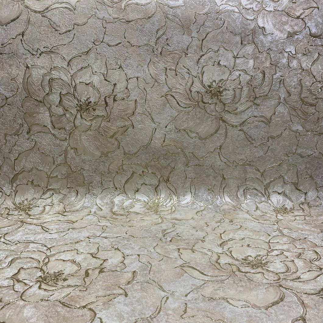 Шпалери вінілові на флізеліновій основі бежеві Слов'янські шпалери Флоренция В105 1,06 х 10,05м (9007-02)
