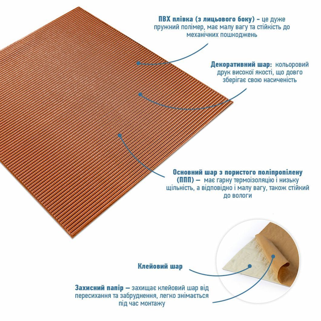 Панель 3D Bronze 700*700*4mm (D) SW-00001955, Оранжевый, Помаранчевий