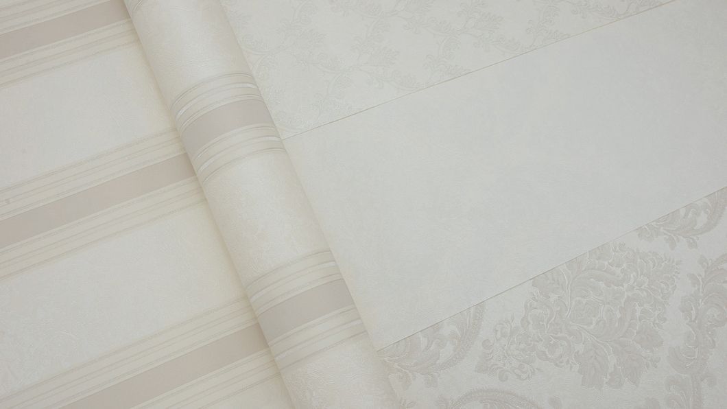 Обои виниловые на флизелиновой основе SINTRA Almera, Senorita Stripe светло-бежевые 1,06х10,05м (540701), Светло-бежевый, Светло-бежевый, +