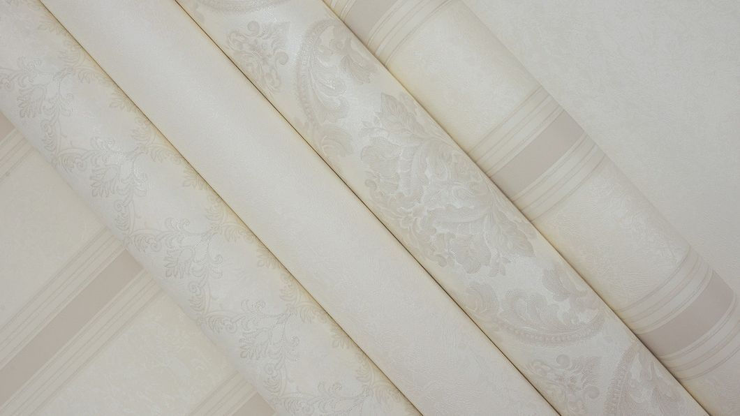Обои виниловые на флизелиновой основе SINTRA Almera, Senorita Stripe светло-бежевые 1,06х10,05м (540701), Светло-бежевый, Светло-бежевый, +