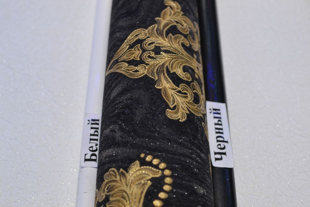 Шпалери вінілові на флізеліновій основі Слов'янські шпалери LeGrand Platinum В118 Анкара чорний 1,06 х 10,05м (8592-08)