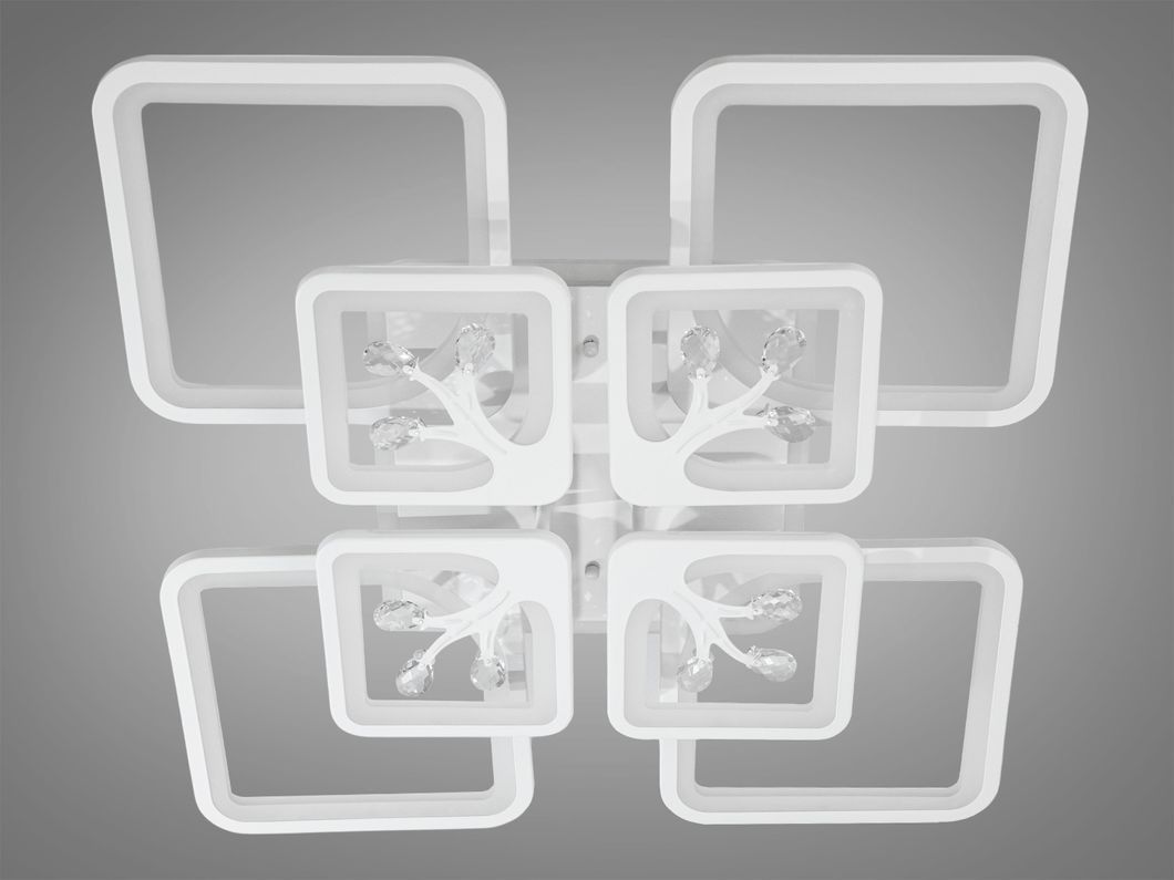 Біла LED люстра в дитячу з диммером і підсвічуванням, 190W
